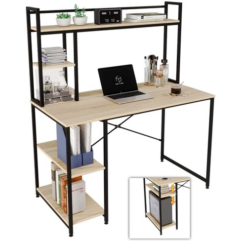 Large 94 Walnut Executive Desk, Office Computer Desk, Industrial Desk,  Solid Wood Home Office Desk With Drawers 