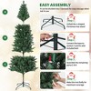 COZONY 6/7.5/9 FT Pre-Lit Artificial Pencil Christmas Tree with Colorful LED Lights, Slim Hinged Xmas Tree for Small Spaces Easy Assembly Metal Stand - 4 of 4