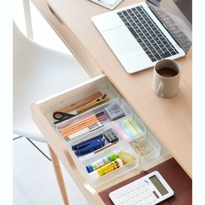 Small White Stackable Clear Plastic Drawer Organizers