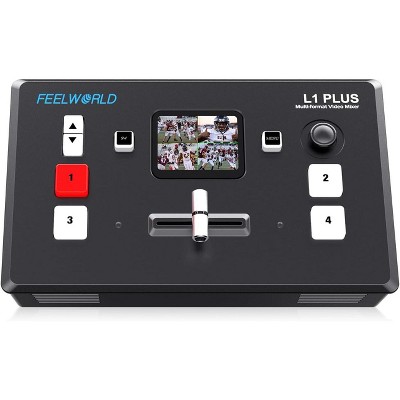 FEELWORLD L1 Plus Multi Camera Video Mixer Switcher with PTZ Controller Chroma Key 4 HDMI Inputs USB3.0 Output