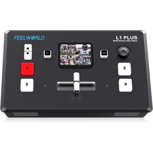 FEELWORLD L1 Plus Multi Camera Video Mixer Switcher with PTZ Controller Chroma Key 4 HDMI Inputs USB3.0 Output - 1 of 1