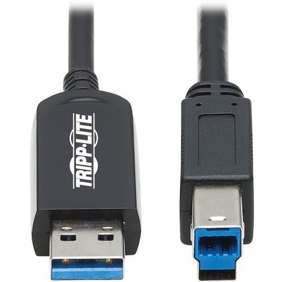 Tripp Lite U328F-30M USB 3.2 Gen 1 Fiber Active Optical Cable, M/M, Black, 30 m (98 ft.)