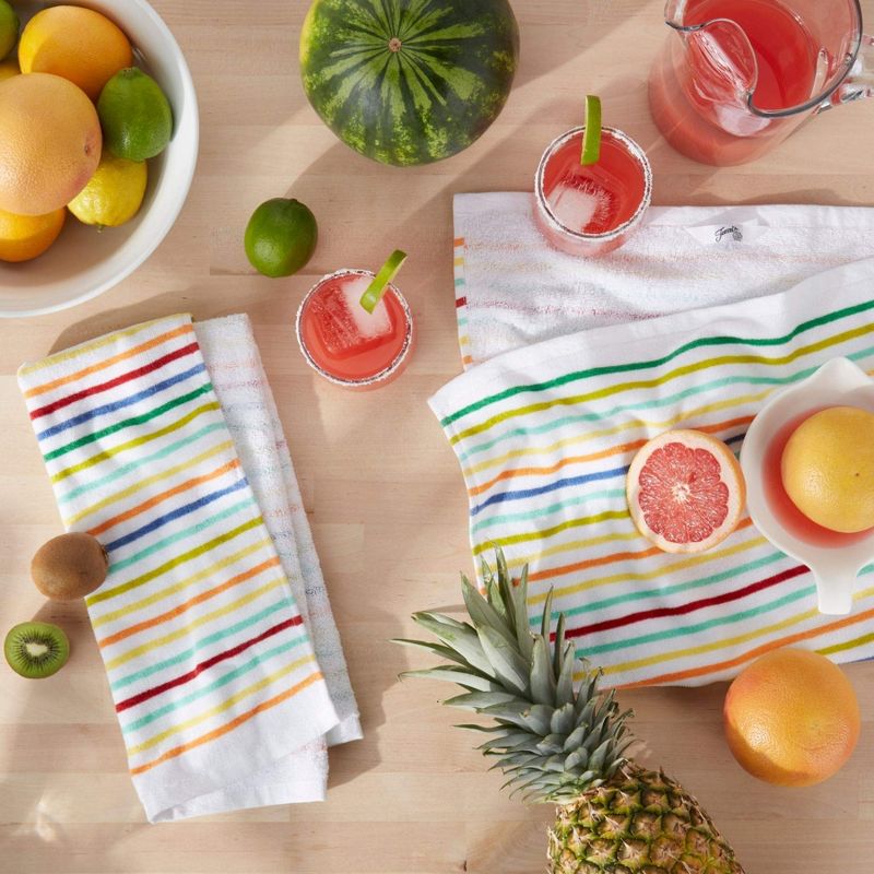 Fiesta Tropical Stripe Kitchen Towel, Multicolored, 2 of 5
