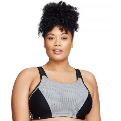 Glamorise Womens Custom Control Sports Wirefree Bra 1166 Black/grey 46dd :  Target