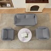 Racxily 2 Seat Upholstered Sofa, Loveseat Decorative Chair, Living Room Side Chair with Gold Metal Legs - 4 of 4