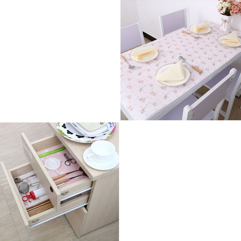 Unique Bargains Non Adhesive Rose Pattern Kitchen Table Cabinet Shelf Drawer Liner, 4 of 5