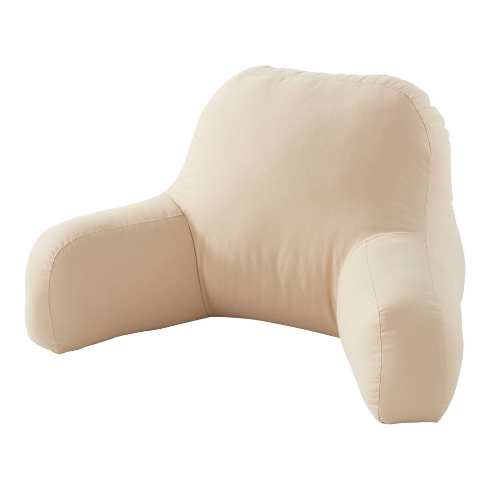 Kensington Garden Cotton Duck Bed Rest Pillow Tan: Supportive Reading & Backrest Pillow with Arms for Comfort