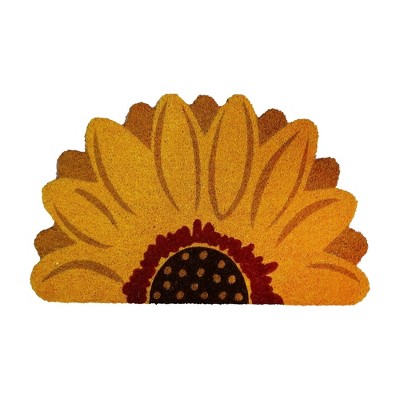 tagltd 1'6"x2'6" Sunflower Flower Rectangle Indoor and Outdoor Coir Door Welcome Mat Yellow