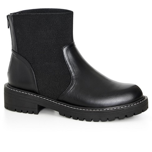 Womens black 2025 boots wide fit