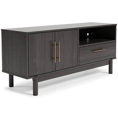 59" Brymont TV Stand for TVs up to 63" Black/Gray - Signature Design by Ashley: Mid-Century Entertainment Center with Storage