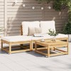 vidaXL Patio Lounge Set with Cushions 4 Piece - Solid Acacia Wood, Modular Design - for Garden/Patio - 2 of 4