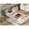 DOMETOUR Twin Floor Bed, High Security Barrier with Door, Montessori Wooden Children's Bed Frame, White - 3 of 4