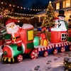TopComfy Decorative Holiday Scene Props Inflatable Christmas Train with Santa Snowman Penguin for Yard Decor, Red, 13.79"*10.64"*6.3" - 3 of 4