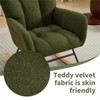Nursery Rocking Chair, Upholstered Glider Rocker with High Backrest, Accent Reading Chair, Comfy Armchair, Recliner Chair for Bedroom Living Room - 4 of 4