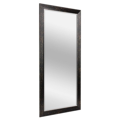 29.5" x 53.5" Beaded Wash Frame Mirror Black - Head West