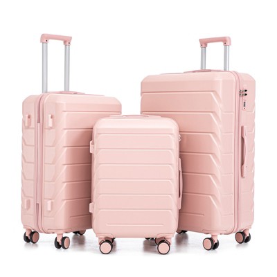 Aukfa 3-Piece ABS Luggage Set 20/24/28 Inch with Combination Lock, 360¡ã Silent Spinner Wheels, Waterproof Matching Suitcases