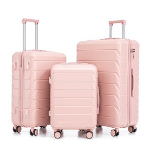 Aukfa 3-Piece ABS Luggage Set 20/24/28 Inch with Combination Lock, 360¡ã Silent Spinner Wheels, Waterproof Matching Suitcases - 1 of 4