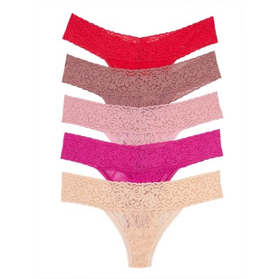 Felina Stretchy Lace Low Rise Thong - Sexy Underwear For Women, Thongs