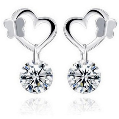 Butterfly with Drill Dangle CZ Earrings  for Women Ginger Lyne Collection