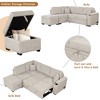 NicBex Sleeper Sofa Bed,2 in 1 Pull Out Sofa Bed L-Shaped Sectional Couch with Storage Ottoman for Living Room,Apartment,Office,Beige - image 4 of 4