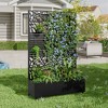 PexFix Metal Raised Garden Bed with Trellis and Wheels Planter Box for Climbing Plants Vines & Vegetables Drainage Holes Privacy Screen - 3 of 4