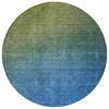 Olive Green Blue And Navy Blue Ombre Washable Indoor Outdoor Area Rug - 4 of 4
