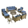XIZZI Patio Furniture Sets Designed for Outdoor Relaxation, Comfy 3.5-Inch Cushions & 360° Swivel Action for Extra Comfort, 9 Pcs/Set, Denim Blue - 2 of 4