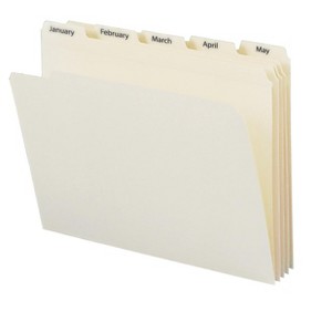 Smead Indexed File Folder Set, Monthly (Jan-Dec) Folders, Reinforced 1/5-Cut Tab, Letter Size, Manila, 12 per Set (11765) - 1 of 1