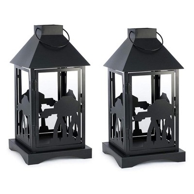 Seven20 Star Wars Black Stamped Lantern | Imperial AT-AT | 14 Inches | Set of 2
