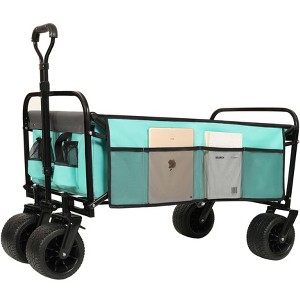 CAVINAS 440lbs Heavy-Duty Collapsible Foldable Folding Wagon Cart, Utility Wagon Cart with Strapping System, Shopping Cart for Camping, Sports - 1 of 4
