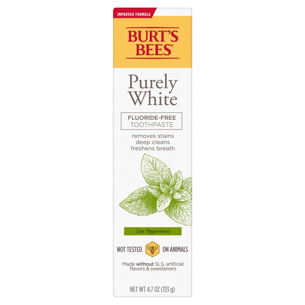 UPC 192539000016 product image for Burt's Bees Purely White Fluoride-Free Natural Toothpaste Zen - Peppermint - 4.7 | upcitemdb.com