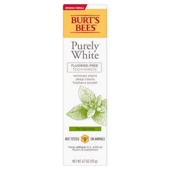 Burt's Bees Purely White Fluoride-Free Natural Toothpaste Zen - Peppermint - 4.7oz