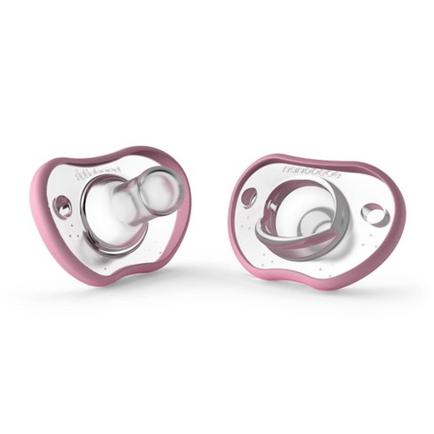 2-Pack in Pink Nanobébé Flexy Baby Pacifier 3 Months+ 