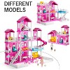 TEMI Villa Toy for 3 4 5 6 Year Old Girls - 4 Storeys 10 Rooms Villa Playset with 2 Doll Toy Figures, Accessories and Furniture - 3 of 3