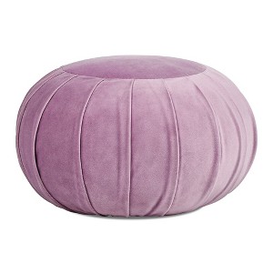 Jennifer Taylor Home Pouffe 13" Round Pleated Accent Throw Pillow - 1 of 4