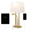 JONATHAN Y Blaire 23.75" 2-Light Metal Table Lamp with USB Charging Port Adjustable Light (Includes LED Light Bulb) - 2 of 4