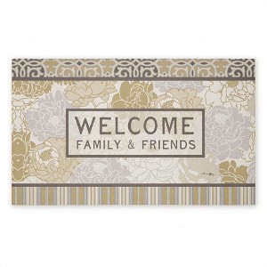 Stupell Industries Elegant Welcome Family & Friends Printed Outdoor Door Mat, design by Tim Coffey, 18"x30" - 1 of 4
