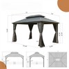 VisioGear Canopies and Gazebos, Gazebo with Double Roof Canopy, Gazebo Pavilion for Patio and Backyard, Gray, 144"*120"*113.88" - 2 of 4