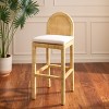 Tojo Cane Round Back Bar Stool - BST6506A - Natural/White - Safavieh - 3 of 4