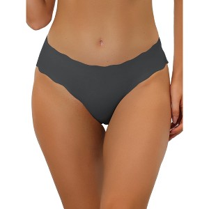 Allegra K Women's Unlined No Show Stretch Solid Invisible Briefs - 1 of 4