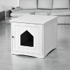 LunaLulinlk A-White Indoor cat house with lid, hidden litter box fence, cat furniture cabinet with lid - 2 of 4