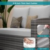 Whizmax 7-Piece Outdoor Sectional Sofa Set with Rattan Dining Table & Ottoman, Patio Furniture for Garden, Backyard - 2 of 4