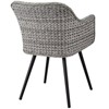 Modway Endeavor Outdoor Patio Wicker Rattan Dining Armchair Gray Gray - 3 of 4