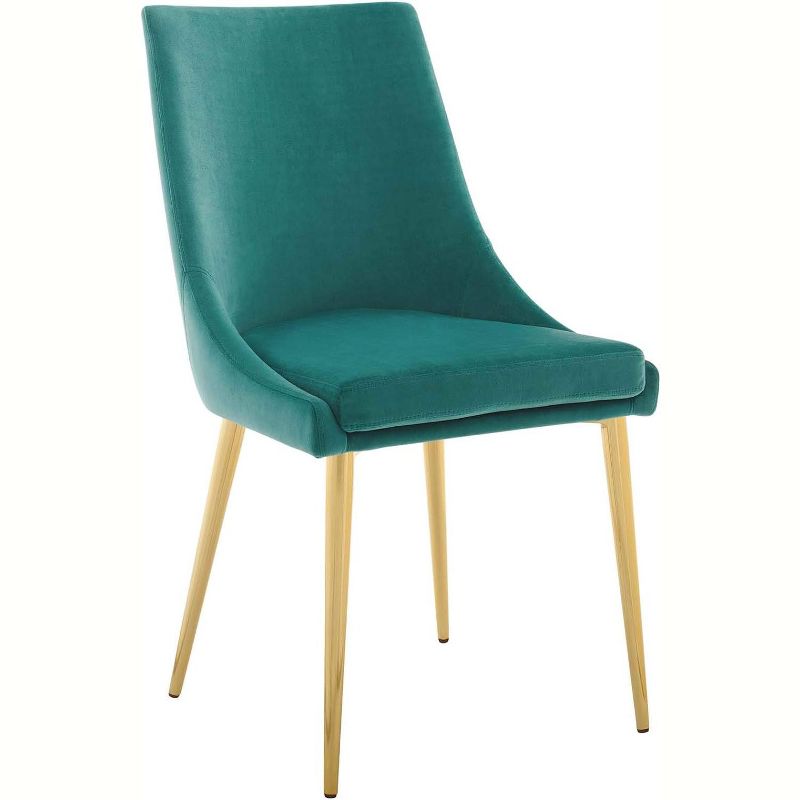 Modway Viscount Modern Accent Performance Velvet Dining Chair - Teal, 1 of 2