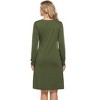 Women's V Neck Long Sleeve T Shirt Dress Basics Plain Dresses Casual Loose Flowy Swing Dresses - 4 of 4