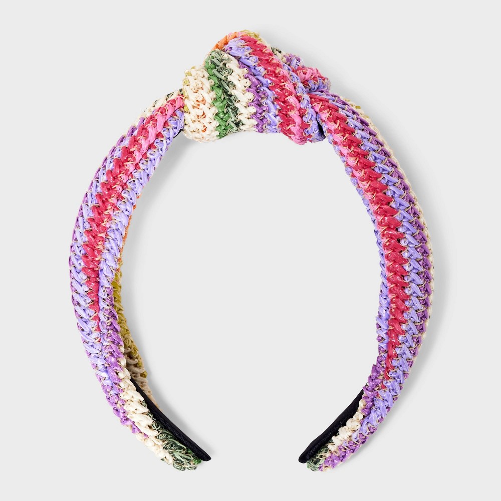 Photos - Hair Styling Product Striped Knitted Headband - Universal Thread™ Rainbow