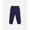 Deux par Deux Boy Fleece Sweatpants with Pockets Navy Blue - 3 of 4