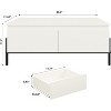 Coffee Table with Drawers - White Center Table with Storage Cocktail Table with Thickened Metal Leg - 2 of 4