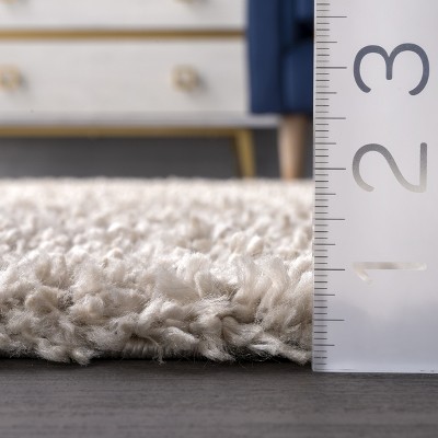 Plush Easy-Care Beige Shag Area Rug 5' x 7'
