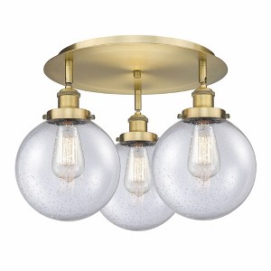 Canton - 3 Light Flush Mount In Art Deco Style-11.88 Inches Tall and 19.75 Inches Wide - 1 of 1